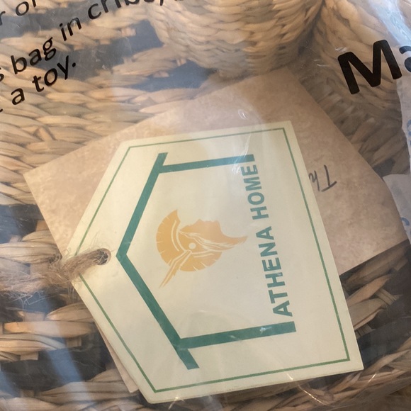 ATHENA HOME 6 Woven round seagrass Placemats napkin rings & serving tray NEW - Picture 8 of 8